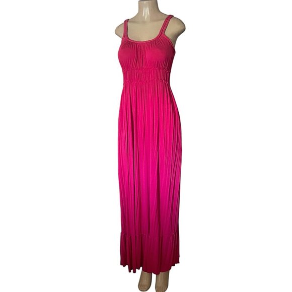 Spense Braided Strap Maxi Dress Flowy Smocked Waist Stretch Summer Dress Size S - Picture 2 of 7